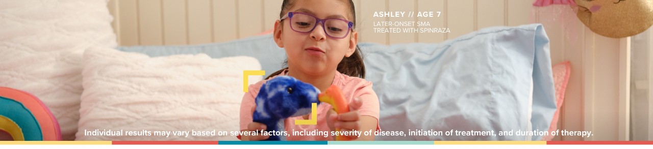 a child with later-onset SMA who is being treated with SPINRAZA
