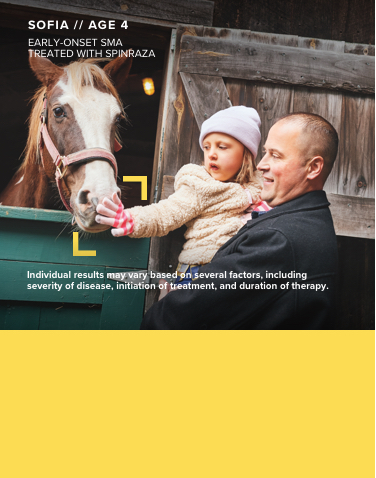a child with early-onset SMA who is being treated with SPINRAZA