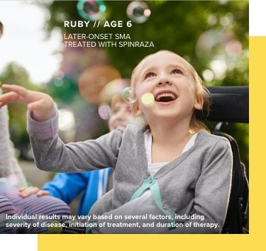 a child with later-onset SMA who is being treated with SPINRAZA
