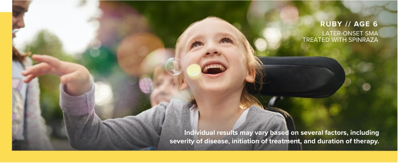 a child with later-onset SMA who is being treated with SPINRAZA